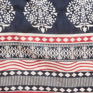 Red & White Cotton Print Bagh Saree-Saree-Kalakari India-RDSNSA0117-Cotton, Geographical Indication, Hand Blocks, Hand Crafted, Heritage Prints, Sanganeri, Sustainable Fabrics-[Linen,Ethnic,wear,Fashionista,Handloom,Handicraft,Indigo,blockprint,block,print,Cotton,Chanderi,Blue, latest,classy,party,bollywood,trendy,summer,style,traditional,formal,elegant,unique,style,hand,block,print, dabu,booti,gift,present,glamorous,affordable,collectible,Sari,Saree,printed, holi, Diwali, birthday, anniversary,