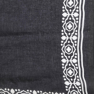 Black & White Hand Block Print Handcrafted Cotton Saree-Saree-Kalakari India-RDSNSA0122-Cotton, Geographical Indication, Hand Blocks, Hand Crafted, Heritage Prints, Sarees, Sustainable Fabrics-[Linen,Ethnic,wear,Fashionista,Handloom,Handicraft,Indigo,blockprint,block,print,Cotton,Chanderi,Blue, latest,classy,party,bollywood,trendy,summer,style,traditional,formal,elegant,unique,style,hand,block,print, dabu,booti,gift,present,glamorous,affordable,collectible,Sari,Saree,printed, holi, Diwali, birth
