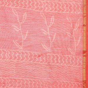Peach-Coloured & Pink Chanderi Silk Hand Block Print Handcrafted Saree-Saree-Kalakari India-RDSNSA0131-Bagh, Chanderi, Geographical Indication, Hand Blocks, Hand Crafted, Heritage Prints, Sarees, Sustainable Fabrics-[Linen,Ethnic,wear,Fashionista,Handloom,Handicraft,Indigo,blockprint,block,print,Cotton,Chanderi,Blue, latest,classy,party,bollywood,trendy,summer,style,traditional,formal,elegant,unique,style,hand,block,print, dabu,booti,gift,present,glamorous,affordable,collectible,Sari,Saree,print
