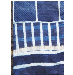 Navy Blue & Off-White Chanderi Silk Hand Block Print Handcrafted Saree-Saree-Kalakari India-RDSWSA0074-Chanderi, Geographical Indication, Hand Blocks, Hand Crafted, Heritage Prints, Sarees, Silk, Sustainable Fabrics-[Linen,Ethnic,wear,Fashionista,Handloom,Handicraft,Indigo,blockprint,block,print,Cotton,Chanderi,Blue, latest,classy,party,bollywood,trendy,summer,style,traditional,formal,elegant,unique,style,hand,block,print, dabu,booti,gift,present,glamorous,affordable,collectible,Sari,Saree,print