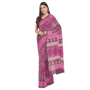 Pink Chanderi Silk Hand Block Print Handcrafted Saree-Saree-Kalakari India-RDSWSA0076-Chanderi, Geographical Indication, Hand Blocks, Hand Crafted, Heritage Prints, Sarees, Silk, Sustainable Fabrics-[Linen,Ethnic,wear,Fashionista,Handloom,Handicraft,Indigo,blockprint,block,print,Cotton,Chanderi,Blue, latest,classy,party,bollywood,trendy,summer,style,traditional,formal,elegant,unique,style,hand,block,print, dabu,booti,gift,present,glamorous,affordable,collectible,Sari,Saree,printed, holi, Diwali,
