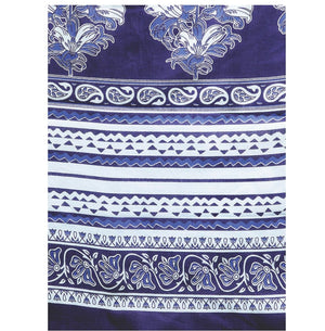 Navy Blue & White Indigo Screen Print Handcrafted Cotton Saree-Saree-Kalakari India-RDSWSA0087-Cotton, Geographical Indication, Hand Blocks, Hand Crafted, Heritage Prints, Indigo, Sarees, Screen Print, Sustainable Fabrics-[Linen,Ethnic,wear,Fashionista,Handloom,Handicraft,Indigo,blockprint,block,print,Cotton,Chanderi,Blue, latest,classy,party,bollywood,trendy,summer,style,traditional,formal,elegant,unique,style,hand,block,print, dabu,booti,gift,present,glamorous,affordable,collectible,Sari,Saree