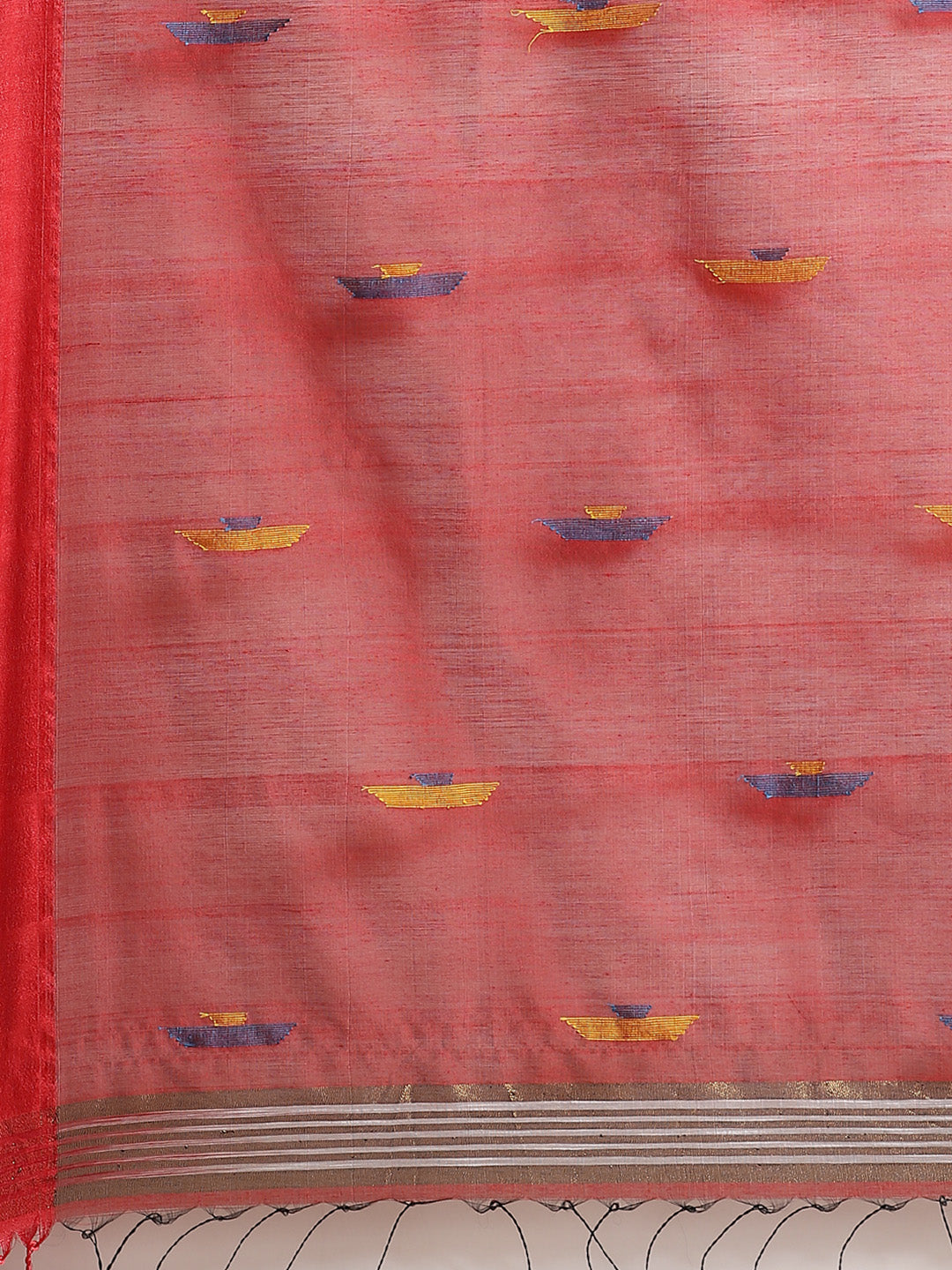 Grey and Red, Kalakari India Cotton Silk Grey Hand crafted saree with blouse SHBESA0008-Saree-Kalakari India-SHBESA0008-Bengal, Cotton, Geographical Indication, Hand Crafted, Heritage Prints, Ikkat, Natural Dyes, Red, Sarees, Sustainable Fabrics, Woven, Yellow-[Linen,Ethnic,wear,Fashionista,Handloom,Handicraft,Indigo,blockprint,block,print,Cotton,Chanderi,Blue, latest,classy,party,bollywood,trendy,summer,style,traditional,formal,elegant,unique,style,hand,block,print, dabu,booti,gift,present,glam