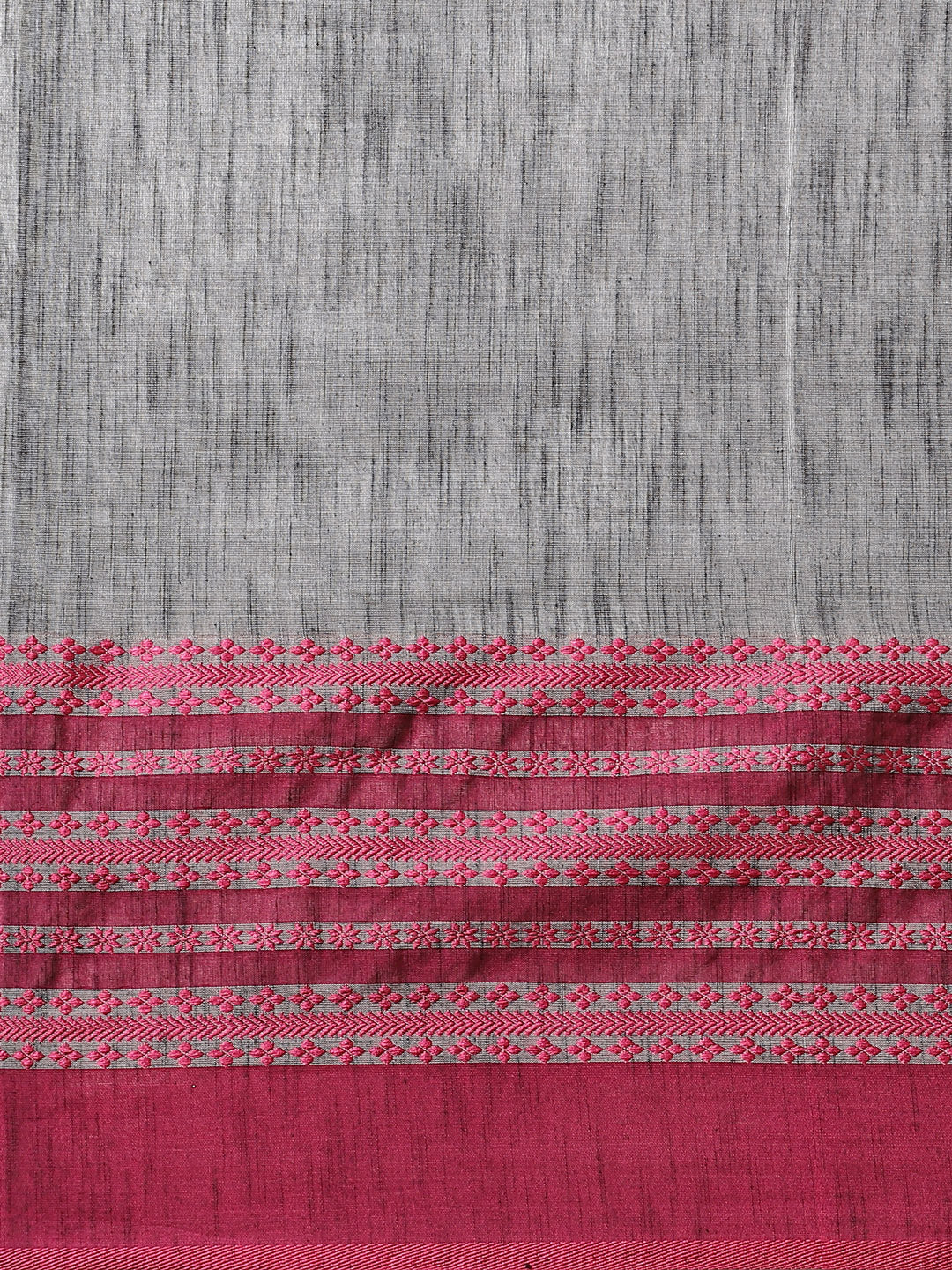 Grey and Pink, Kalakari India Cotton Grey Hand crafted saree with blouse SHBESA0010-Saree-Kalakari India-SHBESA0010-Begumpuri, Bengal, Cotton, Geographical Indication, Hand Crafted, Heritage Prints, Natural Dyes, Red, Sarees, Sustainable Fabrics, Woven, Yellow-[Linen,Ethnic,wear,Fashionista,Handloom,Handicraft,Indigo,blockprint,block,print,Cotton,Chanderi,Blue, latest,classy,party,bollywood,trendy,summer,style,traditional,formal,elegant,unique,style,hand,block,print, dabu,booti,gift,present,glam