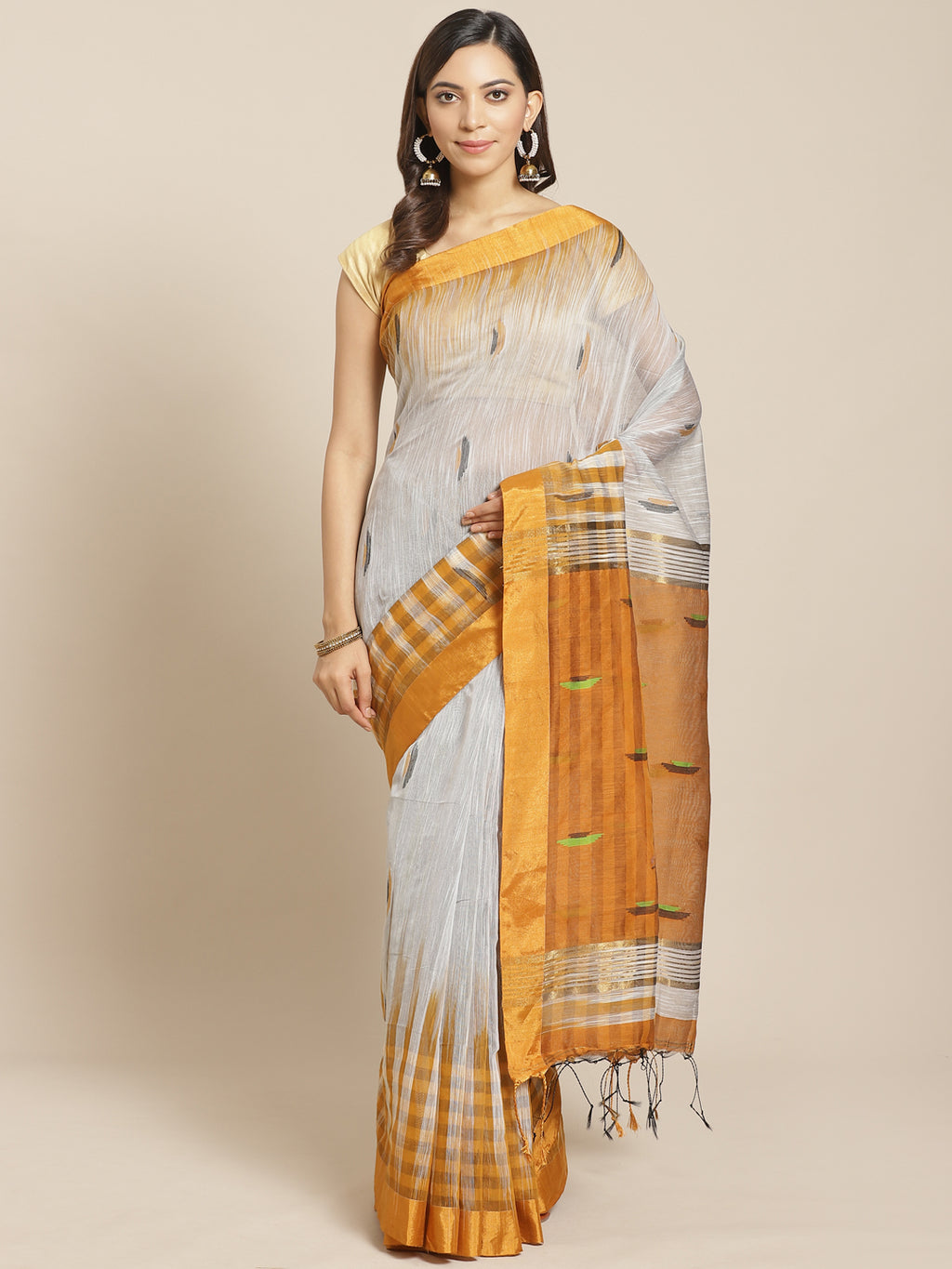 Grey and Maroon, Kalakari India Cotton Silk Grey Hand crafted saree with blouse SHBESA0013-Saree-Kalakari India-SHBESA0013-Bengal, Cotton, Geographical Indication, Hand Crafted, Heritage Prints, Ikkat, Natural Dyes, Red, Sarees, Sustainable Fabrics, Woven, Yellow-[Linen,Ethnic,wear,Fashionista,Handloom,Handicraft,Indigo,blockprint,block,print,Cotton,Chanderi,Blue, latest,classy,party,bollywood,trendy,summer,style,traditional,formal,elegant,unique,style,hand,block,print, dabu,booti,gift,present,g