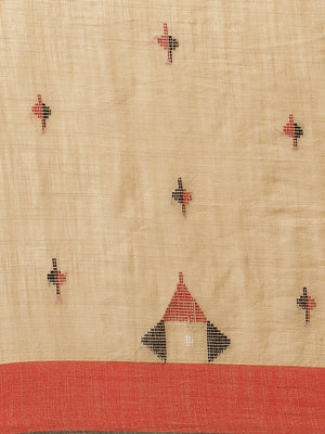 Brown and Red, Kalakari India Cotton Brown Hand crafted saree with blouse SHBESA0017-Saree-Kalakari India-SHBESA0017-Bengal, Cotton, Geographical Indication, Hand Crafted, Heritage Prints, Ikkat, Natural Dyes, Red, Sarees, Sustainable Fabrics, Woven, Yellow-[Linen,Ethnic,wear,Fashionista,Handloom,Handicraft,Indigo,blockprint,block,print,Cotton,Chanderi,Blue, latest,classy,party,bollywood,trendy,summer,style,traditional,formal,elegant,unique,style,hand,block,print, dabu,booti,gift,present,glamoro