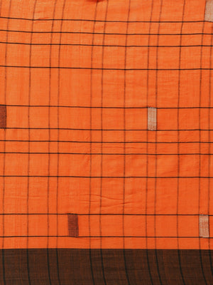 Orange and Black, Kalakari India Cotton Orange Hand crafted saree with blouse SHBESA0021-Saree-Kalakari India-SHBESA0021-Bengal, Cotton, Geographical Indication, Hand Crafted, Heritage Prints, Ikkat, Natural Dyes, Red, Sarees, Sustainable Fabrics, Woven, Yellow-[Linen,Ethnic,wear,Fashionista,Handloom,Handicraft,Indigo,blockprint,block,print,Cotton,Chanderi,Blue, latest,classy,party,bollywood,trendy,summer,style,traditional,formal,elegant,unique,style,hand,block,print, dabu,booti,gift,present,gla