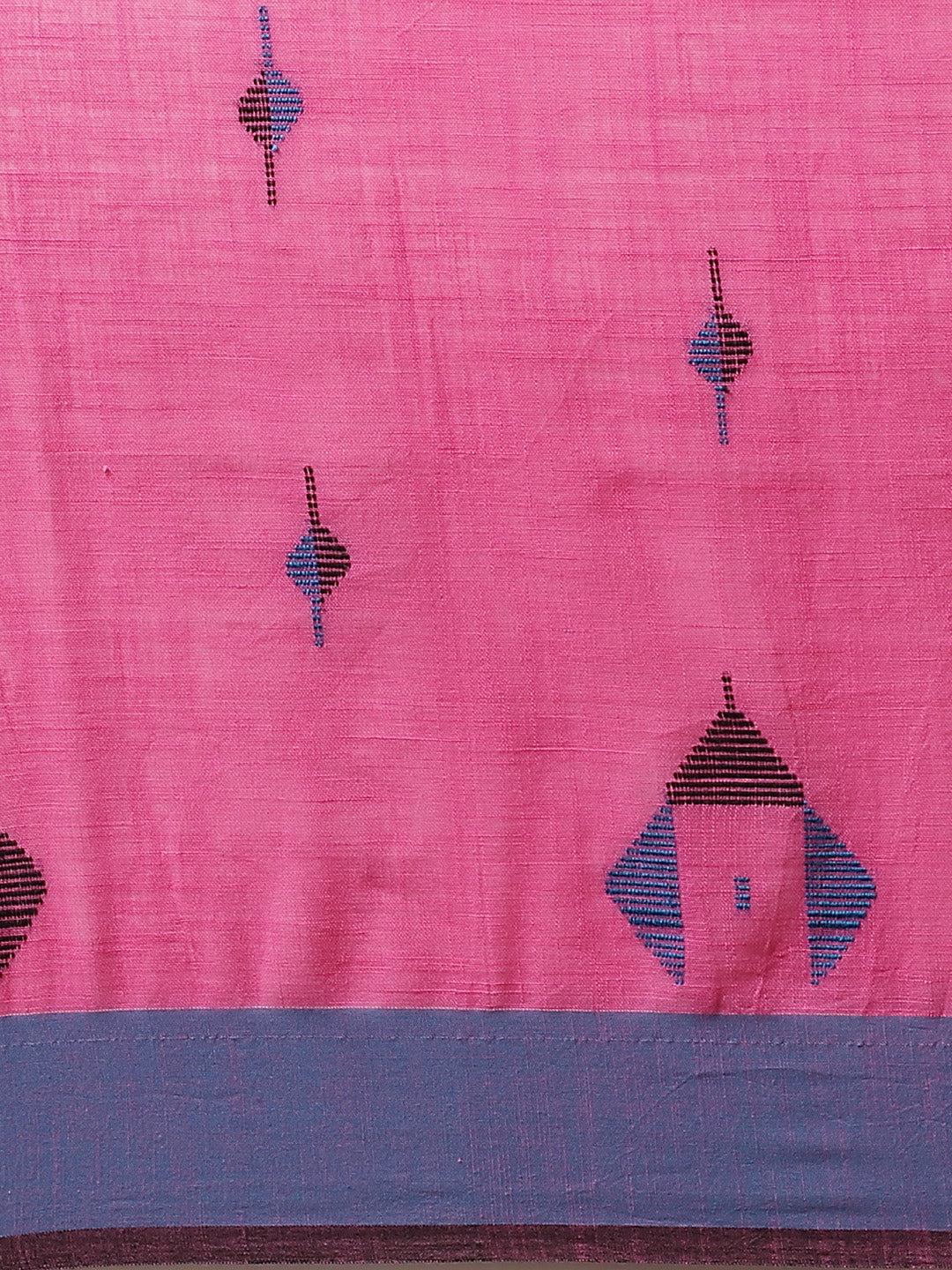 Pink and Magenta, Kalakari India Cotton Pink Hand crafted saree with blouse SHBESA0022-Saree-Kalakari India-SHBESA0022-Bengal, Cotton, Geographical Indication, Hand Crafted, Heritage Prints, Ikkat, Natural Dyes, Red, Sarees, Sustainable Fabrics, Woven, Yellow-[Linen,Ethnic,wear,Fashionista,Handloom,Handicraft,Indigo,blockprint,block,print,Cotton,Chanderi,Blue, latest,classy,party,bollywood,trendy,summer,style,traditional,formal,elegant,unique,style,hand,block,print, dabu,booti,gift,present,glamo