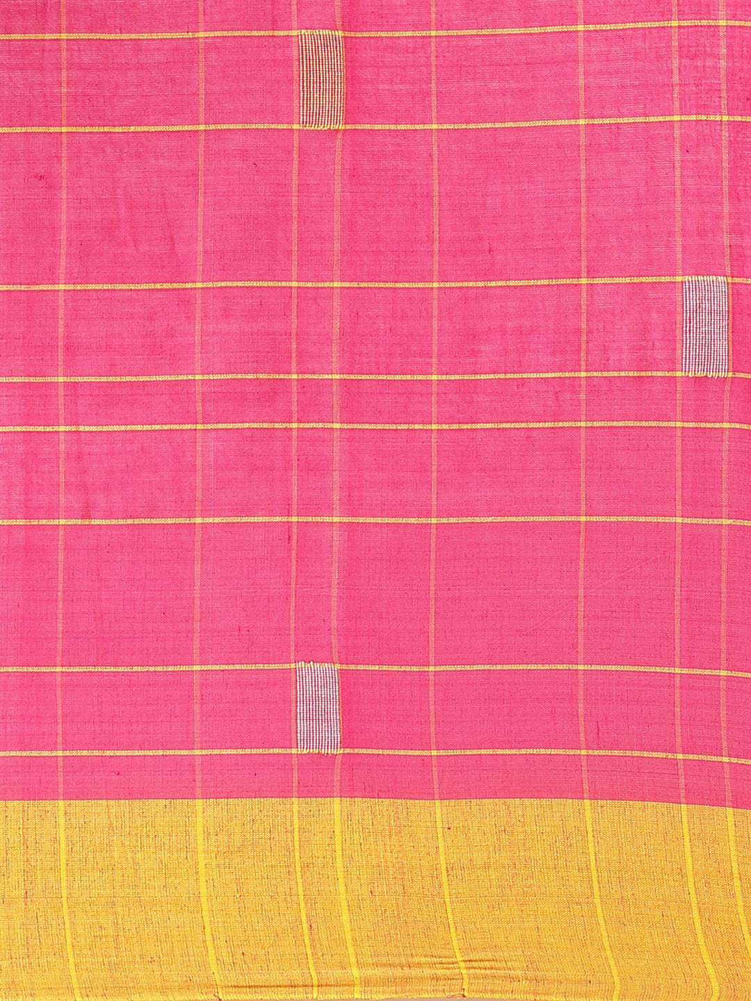 Pink and Yellow, Kalakari India Cotton Pink Hand crafted saree with blouse SHBESA0025-Saree-Kalakari India-SHBESA0025-Bengal, Cotton, Geographical Indication, Hand Crafted, Heritage Prints, Ikkat, Natural Dyes, Red, Sarees, Sustainable Fabrics, Woven, Yellow-[Linen,Ethnic,wear,Fashionista,Handloom,Handicraft,Indigo,blockprint,block,print,Cotton,Chanderi,Blue, latest,classy,party,bollywood,trendy,summer,style,traditional,formal,elegant,unique,style,hand,block,print, dabu,booti,gift,present,glamor