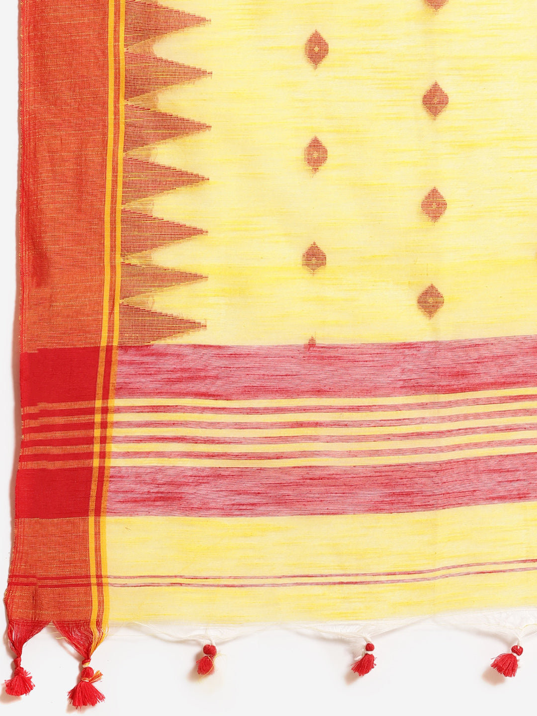 Yellow and Red, Kalakari India Ikat Silk Cotton Woven Design Saree with Blouse SHBESA0027-Saree-Kalakari India-SHBESA0027-Bengal, Cotton, Geographical Indication, Hand Crafted, Heritage Prints, Ikkat, Natural Dyes, Red, Sarees, Sustainable Fabrics, Woven, Yellow-[Linen,Ethnic,wear,Fashionista,Handloom,Handicraft,Indigo,blockprint,block,print,Cotton,Chanderi,Blue, latest,classy,party,bollywood,trendy,summer,style,traditional,formal,elegant,unique,style,hand,block,print, dabu,booti,gift,present,gl
