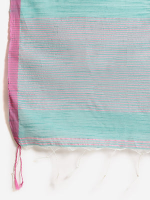 Green and Pink, Kalakari India Ikat Silk Cotton Woven Design Saree with Blouse SHBESA0032-Saree-Kalakari India-SHBESA0032-Bengal, Cotton, Geographical Indication, Hand Crafted, Heritage Prints, Ikkat, Natural Dyes, Red, Sarees, Sustainable Fabrics, Woven, Yellow-[Linen,Ethnic,wear,Fashionista,Handloom,Handicraft,Indigo,blockprint,block,print,Cotton,Chanderi,Blue, latest,classy,party,bollywood,trendy,summer,style,traditional,formal,elegant,unique,style,hand,block,print, dabu,booti,gift,present,gl