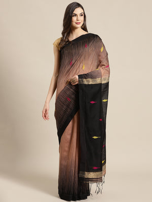 Black and Yellow, Kalakari India Ikat Silk Cotton Woven Design Saree with Blouse SHBESA0034-Saree-Kalakari India-SHBESA0034-Bengal, Cotton, Geographical Indication, Hand Crafted, Heritage Prints, Ikkat, Natural Dyes, Red, Sarees, Sustainable Fabrics, Woven, Yellow-[Linen,Ethnic,wear,Fashionista,Handloom,Handicraft,Indigo,blockprint,block,print,Cotton,Chanderi,Blue, latest,classy,party,bollywood,trendy,summer,style,traditional,formal,elegant,unique,style,hand,block,print, dabu,booti,gift,present,