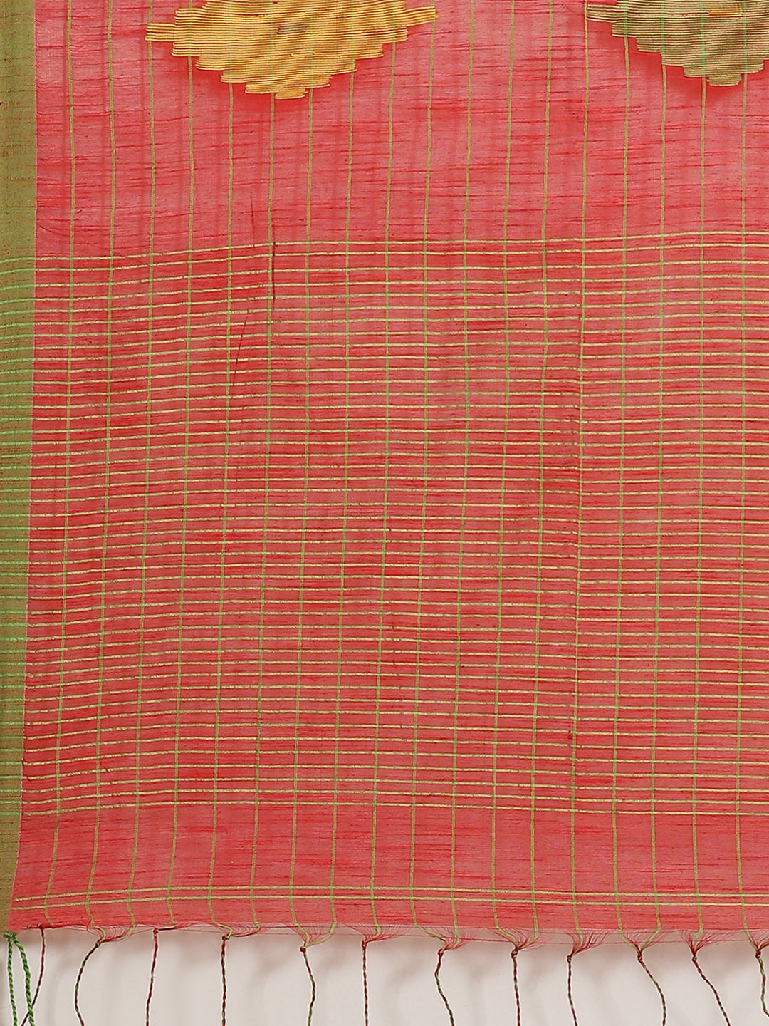 Red and Green, Kalakari India Ikat Silk Cotton Woven Design Saree with Blouse SHBESA0040-Saree-Kalakari India-SHBESA0040-Bengal, Cotton, Geographical Indication, Hand Crafted, Heritage Prints, Ikkat, Natural Dyes, Red, Sarees, Sustainable Fabrics, Woven, Yellow-[Linen,Ethnic,wear,Fashionista,Handloom,Handicraft,Indigo,blockprint,block,print,Cotton,Chanderi,Blue, latest,classy,party,bollywood,trendy,summer,style,traditional,formal,elegant,unique,style,hand,block,print, dabu,booti,gift,present,gla