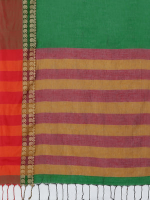 Green Jamdani Woven Design Saree With Blouse Piece SHBESA0059 SHBESA0059-Saree-Kalakari India-SHBESA0059-Geographical Indication, Hand Crafted, Handloom, Heritage Prints, Jamdani, Natural Dyes, Pure Cotton, Sarees, Sustainable Fabrics, West Bengal, Woven-[Linen,Ethnic,wear,Fashionista,Handloom,Handicraft,Indigo,blockprint,block,print,Cotton,Chanderi,Blue, latest,classy,party,bollywood,trendy,summer,style,traditional,formal,elegant,unique,style,hand,block,print, dabu,booti,gift,present,glamorous,