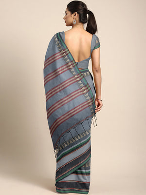 Grey Jamdani Woven Design Saree With Blouse Piece SHBESA0061 SHBESA0061-Saree-Kalakari India-SHBESA0061-Geographical Indication, Hand Crafted, Handloom, Heritage Prints, Jamdani, Natural Dyes, Pure Cotton, Sarees, Sustainable Fabrics, West Bengal, Woven-[Linen,Ethnic,wear,Fashionista,Handloom,Handicraft,Indigo,blockprint,block,print,Cotton,Chanderi,Blue, latest,classy,party,bollywood,trendy,summer,style,traditional,formal,elegant,unique,style,hand,block,print, dabu,booti,gift,present,glamorous,a