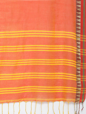 Orange Jamdani Woven Design Saree With Blouse Piece SHBESA0064 SHBESA0064-Saree-Kalakari India-SHBESA0064-Geographical Indication, Hand Crafted, Handloom, Heritage Prints, Jamdani, Natural Dyes, Pure Cotton, Sarees, Sustainable Fabrics, West Bengal, Woven-[Linen,Ethnic,wear,Fashionista,Handloom,Handicraft,Indigo,blockprint,block,print,Cotton,Chanderi,Blue, latest,classy,party,bollywood,trendy,summer,style,traditional,formal,elegant,unique,style,hand,block,print, dabu,booti,gift,present,glamorous