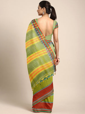 Green Jamdani Woven Design Saree With Blouse Piece SHBESA0065 SHBESA0065-Saree-Kalakari India-SHBESA0065-Geographical Indication, Hand Crafted, Handloom, Heritage Prints, Jamdani, Natural Dyes, Pure Cotton, Sarees, Sustainable Fabrics, West Bengal, Woven-[Linen,Ethnic,wear,Fashionista,Handloom,Handicraft,Indigo,blockprint,block,print,Cotton,Chanderi,Blue, latest,classy,party,bollywood,trendy,summer,style,traditional,formal,elegant,unique,style,hand,block,print, dabu,booti,gift,present,glamorous,