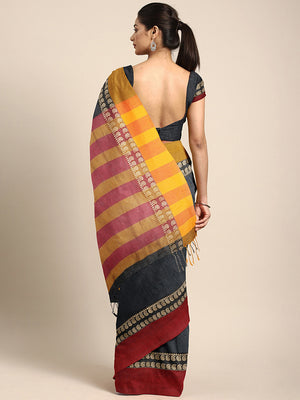Black Jamdani Woven Design Saree With Blouse Piece SHBESA0068 SHBESA0068-Saree-Kalakari India-SHBESA0068-Geographical Indication, Hand Crafted, Handloom, Heritage Prints, Jamdani, Natural Dyes, Pure Cotton, Sarees, Sustainable Fabrics, West Bengal, Woven-[Linen,Ethnic,wear,Fashionista,Handloom,Handicraft,Indigo,blockprint,block,print,Cotton,Chanderi,Blue, latest,classy,party,bollywood,trendy,summer,style,traditional,formal,elegant,unique,style,hand,block,print, dabu,booti,gift,present,glamorous,