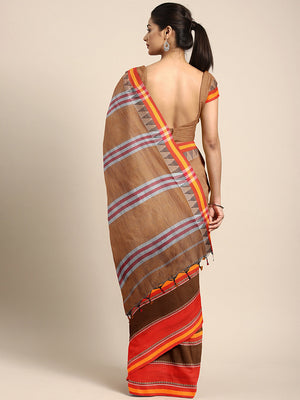 Brown Jamdani Woven Design Saree With Blouse Piece SHBESA0071 SHBESA0071-Saree-Kalakari India-SHBESA0071-Geographical Indication, Hand Crafted, Handloom, Heritage Prints, Jamdani, Natural Dyes, Pure Cotton, Sarees, Sustainable Fabrics, West Bengal, Woven-[Linen,Ethnic,wear,Fashionista,Handloom,Handicraft,Indigo,blockprint,block,print,Cotton,Chanderi,Blue, latest,classy,party,bollywood,trendy,summer,style,traditional,formal,elegant,unique,style,hand,block,print, dabu,booti,gift,present,glamorous,