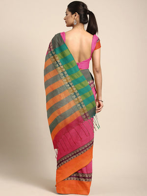 Pink Jamdani Woven Design Saree With Blouse Piece SHBESA0072 SHBESA0072-Saree-Kalakari India-SHBESA0072-Geographical Indication, Hand Crafted, Handloom, Heritage Prints, Jamdani, Natural Dyes, Pure Cotton, Sarees, Sustainable Fabrics, West Bengal, Woven-[Linen,Ethnic,wear,Fashionista,Handloom,Handicraft,Indigo,blockprint,block,print,Cotton,Chanderi,Blue, latest,classy,party,bollywood,trendy,summer,style,traditional,formal,elegant,unique,style,hand,block,print, dabu,booti,gift,present,glamorous,a
