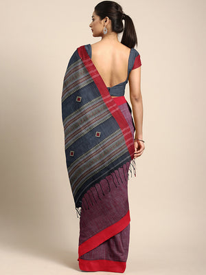 Purple Jamdani Woven Design Saree With Blouse Piece SHBESA0074 SHBESA0074-Saree-Kalakari India-SHBESA0074-Geographical Indication, Hand Crafted, Handloom, Heritage Prints, Jamdani, Natural Dyes, Pure Cotton, Sarees, Sustainable Fabrics, West Bengal, Woven-[Linen,Ethnic,wear,Fashionista,Handloom,Handicraft,Indigo,blockprint,block,print,Cotton,Chanderi,Blue, latest,classy,party,bollywood,trendy,summer,style,traditional,formal,elegant,unique,style,hand,block,print, dabu,booti,gift,present,glamorous