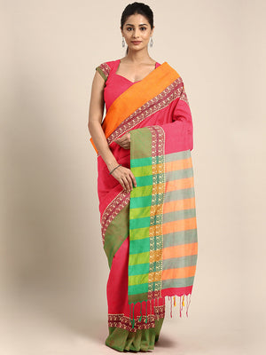 Red Jamdani Woven Design Saree With Blouse Piece SHBESA0075 SHBESA0075-Saree-Kalakari India-SHBESA0075-Geographical Indication, Hand Crafted, Handloom, Heritage Prints, Jamdani, Natural Dyes, Pure Cotton, Sarees, Sustainable Fabrics, West Bengal, Woven-[Linen,Ethnic,wear,Fashionista,Handloom,Handicraft,Indigo,blockprint,block,print,Cotton,Chanderi,Blue, latest,classy,party,bollywood,trendy,summer,style,traditional,formal,elegant,unique,style,hand,block,print, dabu,booti,gift,present,glamorous,af