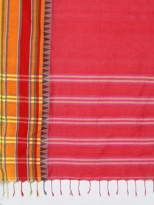 Red Jamdani Woven Design Saree With Blouse Piece SHBESA0077 SHBESA0077-Saree-Kalakari India-SHBESA0077-Geographical Indication, Hand Crafted, Handloom, Heritage Prints, Jamdani, Natural Dyes, Pure Cotton, Sarees, Sustainable Fabrics, West Bengal, Woven-[Linen,Ethnic,wear,Fashionista,Handloom,Handicraft,Indigo,blockprint,block,print,Cotton,Chanderi,Blue, latest,classy,party,bollywood,trendy,summer,style,traditional,formal,elegant,unique,style,hand,block,print, dabu,booti,gift,present,glamorous,af