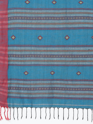 Blue Jamdani Woven Design Saree With Blouse Piece SHBESA0078 SHBESA0078-Saree-Kalakari India-SHBESA0078-Geographical Indication, Hand Crafted, Handloom, Heritage Prints, Jamdani, Natural Dyes, Pure Cotton, Sarees, Sustainable Fabrics, West Bengal, Woven-[Linen,Ethnic,wear,Fashionista,Handloom,Handicraft,Indigo,blockprint,block,print,Cotton,Chanderi,Blue, latest,classy,party,bollywood,trendy,summer,style,traditional,formal,elegant,unique,style,hand,block,print, dabu,booti,gift,present,glamorous,a