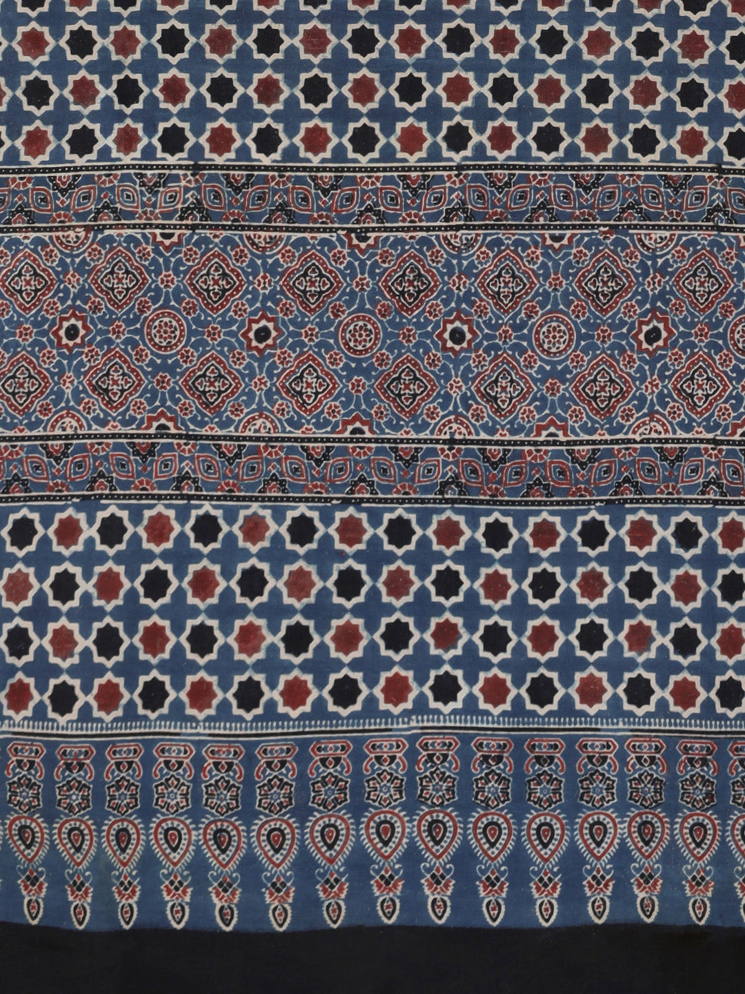 Blue Ajrakh Handblock Print Saree With Blouse Piece SKAJSA0001 SKAJSA0001-Saree-Kalakari India-SKAJSA0001-Ajrakh, Geographical Indication, Gujrat, Hand Crafted, Heritage Prints, Natural Dyes, Pure Cotton, Sarees, Sustainable Fabrics, Woven-[Linen,Ethnic,wear,Fashionista,Handloom,Handicraft,Indigo,blockprint,block,print,Cotton,Chanderi,Blue, latest,classy,party,bollywood,trendy,summer,style,traditional,formal,elegant,unique,style,hand,block,print, dabu,booti,gift,present,glamorous,affordable,coll