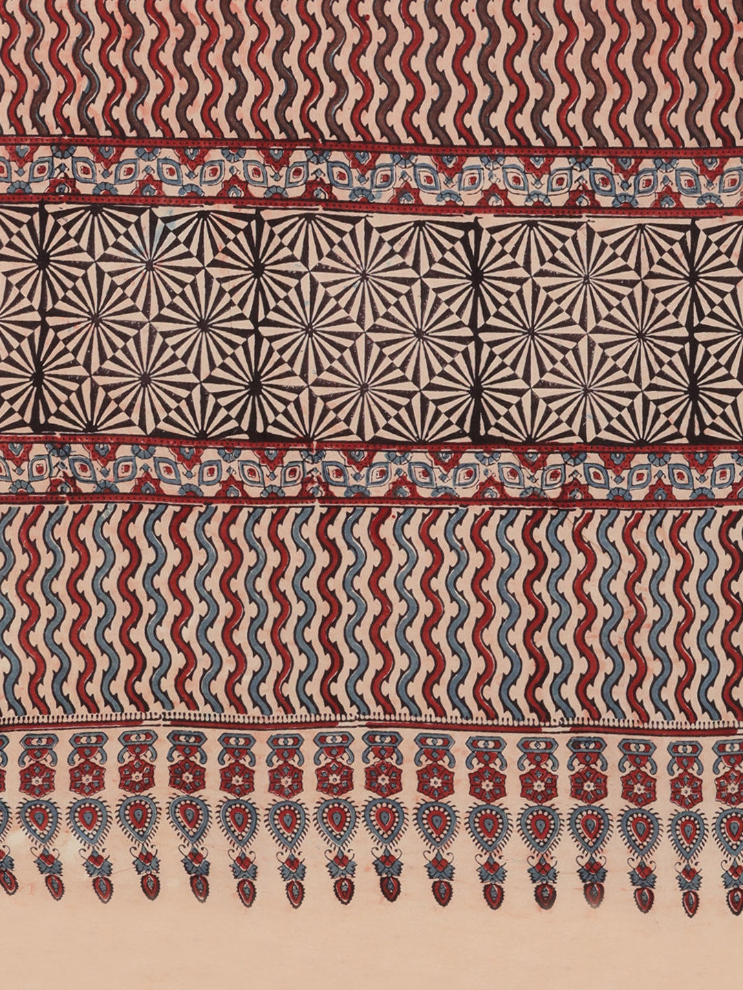 Peach Ajrakh Handblock Print Saree With Blouse Piece SKAJSA0003 SKAJSA0003-Saree-Kalakari India-SKAJSA0003-Ajrakh, Geographical Indication, Gujrat, Hand Crafted, Heritage Prints, Natural Dyes, Pure Cotton, Sarees, Sustainable Fabrics, Woven-[Linen,Ethnic,wear,Fashionista,Handloom,Handicraft,Indigo,blockprint,block,print,Cotton,Chanderi,Blue, latest,classy,party,bollywood,trendy,summer,style,traditional,formal,elegant,unique,style,hand,block,print, dabu,booti,gift,present,glamorous,affordable,col