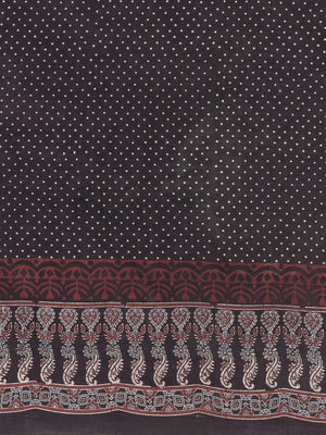 Brown Ajrakh Handblock Print Saree With Blouse Piece SKAJSA0004 SKAJSA0004-Saree-Kalakari India-SKAJSA0004-Ajrakh, Geographical Indication, Gujrat, Hand Crafted, Heritage Prints, Natural Dyes, Pure Cotton, Sarees, Sustainable Fabrics, Woven-[Linen,Ethnic,wear,Fashionista,Handloom,Handicraft,Indigo,blockprint,block,print,Cotton,Chanderi,Blue, latest,classy,party,bollywood,trendy,summer,style,traditional,formal,elegant,unique,style,hand,block,print, dabu,booti,gift,present,glamorous,affordable,col