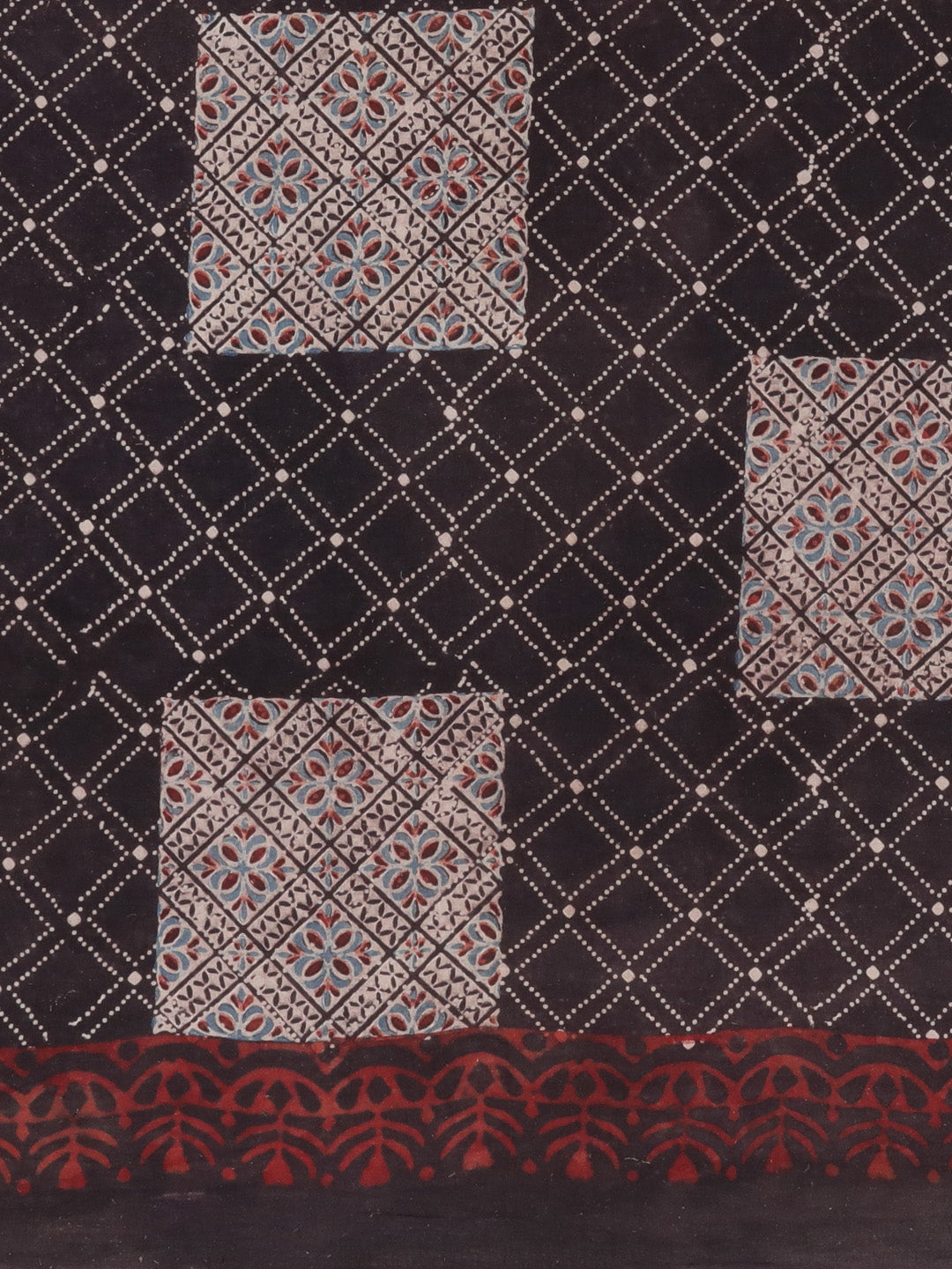 Brown Ajrakh Handblock Print Saree With Blouse Piece SKAJSA0007 SKAJSA0007-Saree-Kalakari India-SKAJSA0007-Ajrakh, Geographical Indication, Gujrat, Hand Crafted, Heritage Prints, Natural Dyes, Pure Cotton, Sarees, Sustainable Fabrics, Woven-[Linen,Ethnic,wear,Fashionista,Handloom,Handicraft,Indigo,blockprint,block,print,Cotton,Chanderi,Blue, latest,classy,party,bollywood,trendy,summer,style,traditional,formal,elegant,unique,style,hand,block,print, dabu,booti,gift,present,glamorous,affordable,col