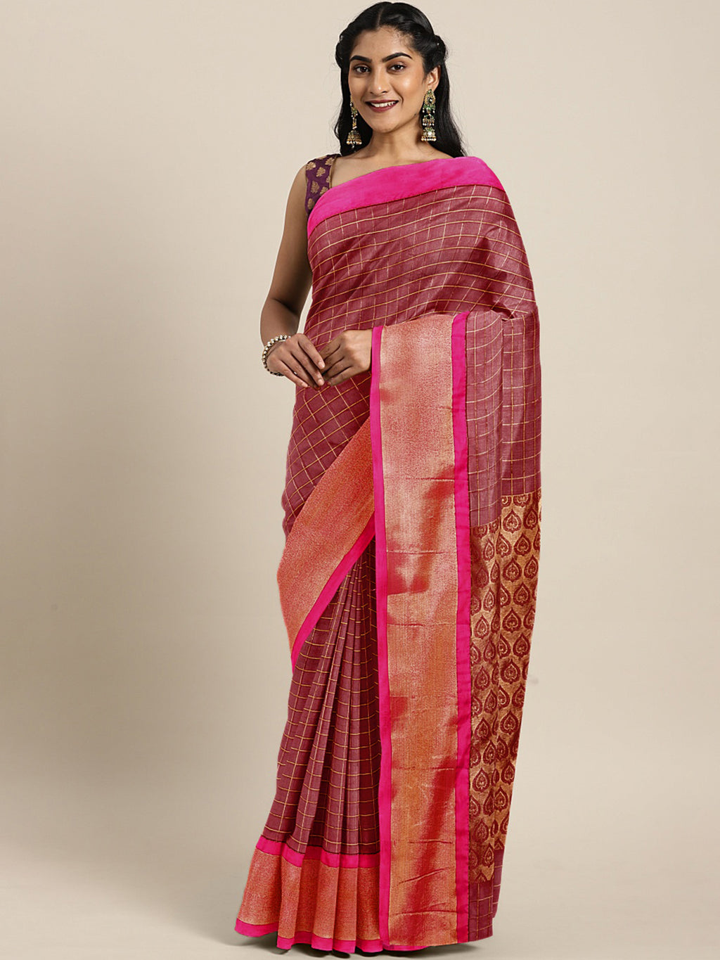 Kalakari India Upppada Cotton Woven Saree With Blouse SKHSSA0010-Saree-Kalakari India-SKHSSA0010-Bollywood, Geographical Indication, Hand Crafted, Heritage Prints, Natural Dyes, Sarees, South Silk, Sustainable Fabrics, Uppada Silk, Woven-[Linen,Ethnic,wear,Fashionista,Handloom,Handicraft,Indigo,blockprint,block,print,Cotton,Chanderi,Blue, latest,classy,party,bollywood,trendy,summer,style,traditional,formal,elegant,unique,style,hand,block,print, dabu,booti,gift,present,glamorous,affordable,collec