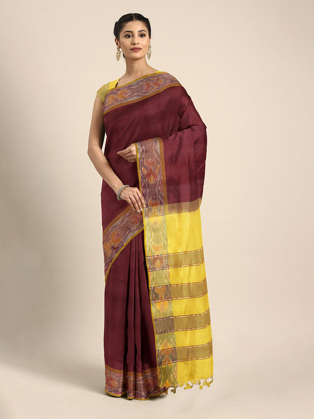 Kalakari India Upppada Cotton Woven Saree With Blouse SKHSSA0014-Saree-Kalakari India-SKHSSA0014-Bollywood, Geographical Indication, Hand Crafted, Heritage Prints, Natural Dyes, Sarees, South Silk, Sustainable Fabrics, Uppada Silk, Woven-[Linen,Ethnic,wear,Fashionista,Handloom,Handicraft,Indigo,blockprint,block,print,Cotton,Chanderi,Blue, latest,classy,party,bollywood,trendy,summer,style,traditional,formal,elegant,unique,style,hand,block,print, dabu,booti,gift,present,glamorous,affordable,collec