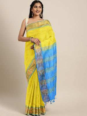 Kalakari India Upppada Silk Woven Saree With Blouse SKHSSA0017-Saree-Kalakari India-SKHSSA0017-Bollywood, Geographical Indication, Hand Crafted, Heritage Prints, Natural Dyes, Sarees, South Silk, Sustainable Fabrics, Uppada Silk, Woven-[Linen,Ethnic,wear,Fashionista,Handloom,Handicraft,Indigo,blockprint,block,print,Cotton,Chanderi,Blue, latest,classy,party,bollywood,trendy,summer,style,traditional,formal,elegant,unique,style,hand,block,print, dabu,booti,gift,present,glamorous,affordable,collecti