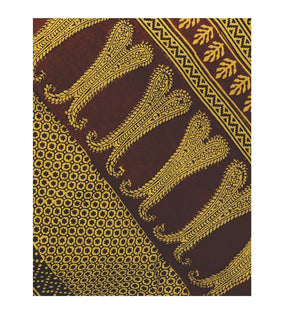 Kalakari India Mustard Yellow Bagh Hand block Print Handcrafted Cotton Saree-Saree-Kalakari India-ZIBASA0025-Bagh, Cotton, Geographical Indication, Hand Blocks, Hand Crafted, Heritage Prints, Natural Dyes, Sarees, Sustainable Fabrics-[Linen,Ethnic,wear,Fashionista,Handloom,Handicraft,Indigo,blockprint,block,print,Cotton,Chanderi,Blue, latest,classy,party,bollywood,trendy,summer,style,traditional,formal,elegant,unique,style,hand,block,print, dabu,booti,gift,present,glamorous,affordable,collectibl