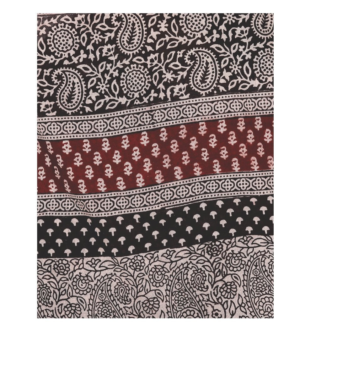 Maroon Cotton Handblock Bagh Print Handcrafted Saree-Saree-Kalakari India-ZIBASA0031-Bagh, Cotton, Geographical Indication, Hand Blocks, Hand Crafted, Heritage Prints, Natural Dyes, Sarees, Sustainable Fabrics-[Linen,Ethnic,wear,Fashionista,Handloom,Handicraft,Indigo,blockprint,block,print,Cotton,Chanderi,Blue, latest,classy,party,bollywood,trendy,summer,style,traditional,formal,elegant,unique,style,hand,block,print, dabu,booti,gift,present,glamorous,affordable,collectible,Sari,Saree,printed, ho