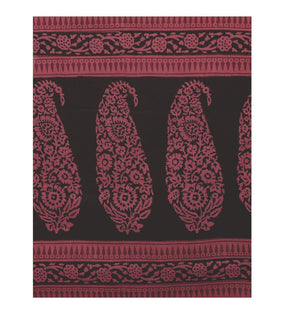 Maroon Cotton Handblock Bagh Print Handcrafted Saree-Saree-Kalakari India-ZIBASA0033-Bagh, Cotton, Geographical Indication, Hand Blocks, Hand Crafted, Heritage Prints, Natural Dyes, Sarees, Sustainable Fabrics-[Linen,Ethnic,wear,Fashionista,Handloom,Handicraft,Indigo,blockprint,block,print,Cotton,Chanderi,Blue, latest,classy,party,bollywood,trendy,summer,style,traditional,formal,elegant,unique,style,hand,block,print, dabu,booti,gift,present,glamorous,affordable,collectible,Sari,Saree,printed, ho