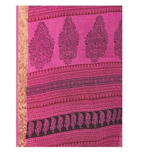 Magenta Cotton Hand Block Bagh Print Handcrafted Saree-Saree-Kalakari India-ZIBASA0078-Bagh, Cotton, Geographical Indication, Hand Blocks, Hand Crafted, Heritage Prints, Natural Dyes, Sarees, Sustainable Fabrics-[Linen,Ethnic,wear,Fashionista,Handloom,Handicraft,Indigo,blockprint,block,print,Cotton,Chanderi,Blue, latest,classy,party,bollywood,trendy,summer,style,traditional,formal,elegant,unique,style,hand,block,print, dabu,booti,gift,present,glamorous,affordable,collectible,Sari,Saree,printed, 