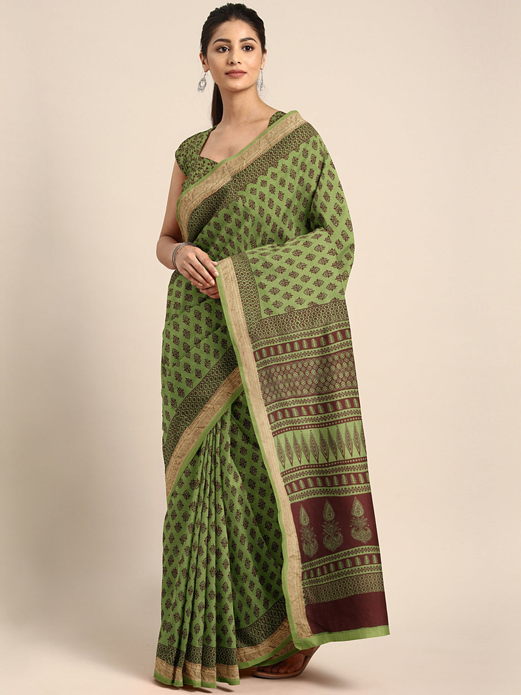 Different Colors Available Ladies Chanderi Silk Handblock Bagh Print Saree  at Best Price in Ashoknagar | Weaver'S Origin Silk & Sarees