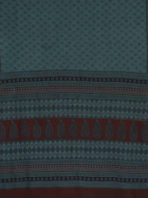 Teal and Black, Kalakari India Teal Blue & Maroon Handblock Print Bagh Saree ZIBASA0104-Saree-Kalakari India-ZIBASA0104-Bagh, Cotton, Geographical Indication, Hand Crafted, Heritage Prints, Natural Dyes, Red, Sarees, Sustainable Fabrics, Woven, Yellow-[Linen,Ethnic,wear,Fashionista,Handloom,Handicraft,Indigo,blockprint,block,print,Cotton,Chanderi,Blue, latest,classy,party,bollywood,trendy,summer,style,traditional,formal,elegant,unique,style,hand,block,print, dabu,booti,gift,present,glamorous,aff