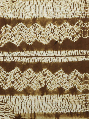 Beige & Brown Shibori Tie & Dyed Handcrafted Cotton Saree - Kalakari India