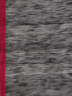 Black and Red, Kalakari India Ikat Silk Cotton Woven Design Saree with Blouse SHBESA0038 - Kalakari India