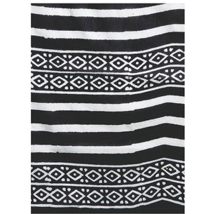 Black & White Hand Block Print Handcrafted Cotton Saree - Kalakari India