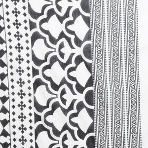 Black & White Hand Block Print Handcrafted Cotton Saree - Kalakari India