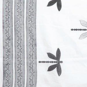 Black & White Hand Block Print Handcrafted Cotton Saree - Kalakari India
