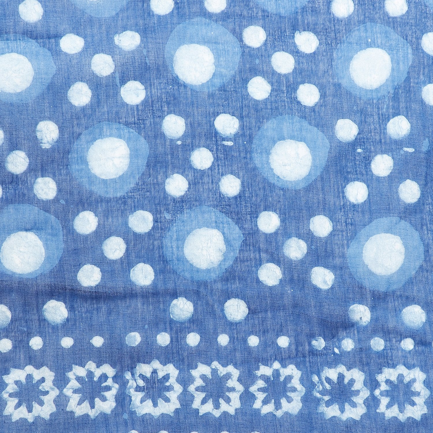 Blue & White Indigo Hand Block Print Handcrafted Cotton Saree - Kalakari India